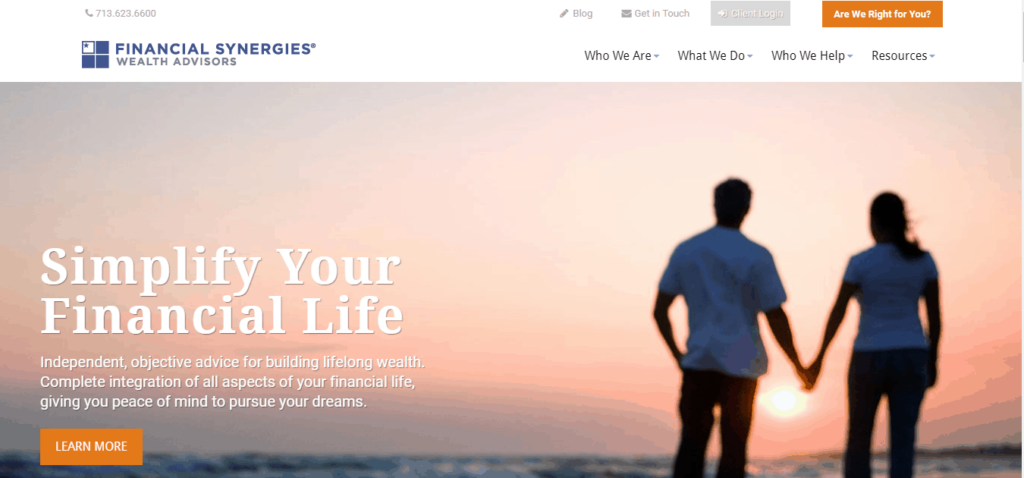 financial advisor web design: financial synergies