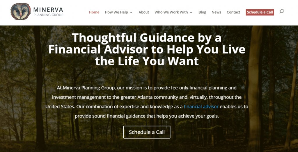 financial advisor web design: minerva planning group