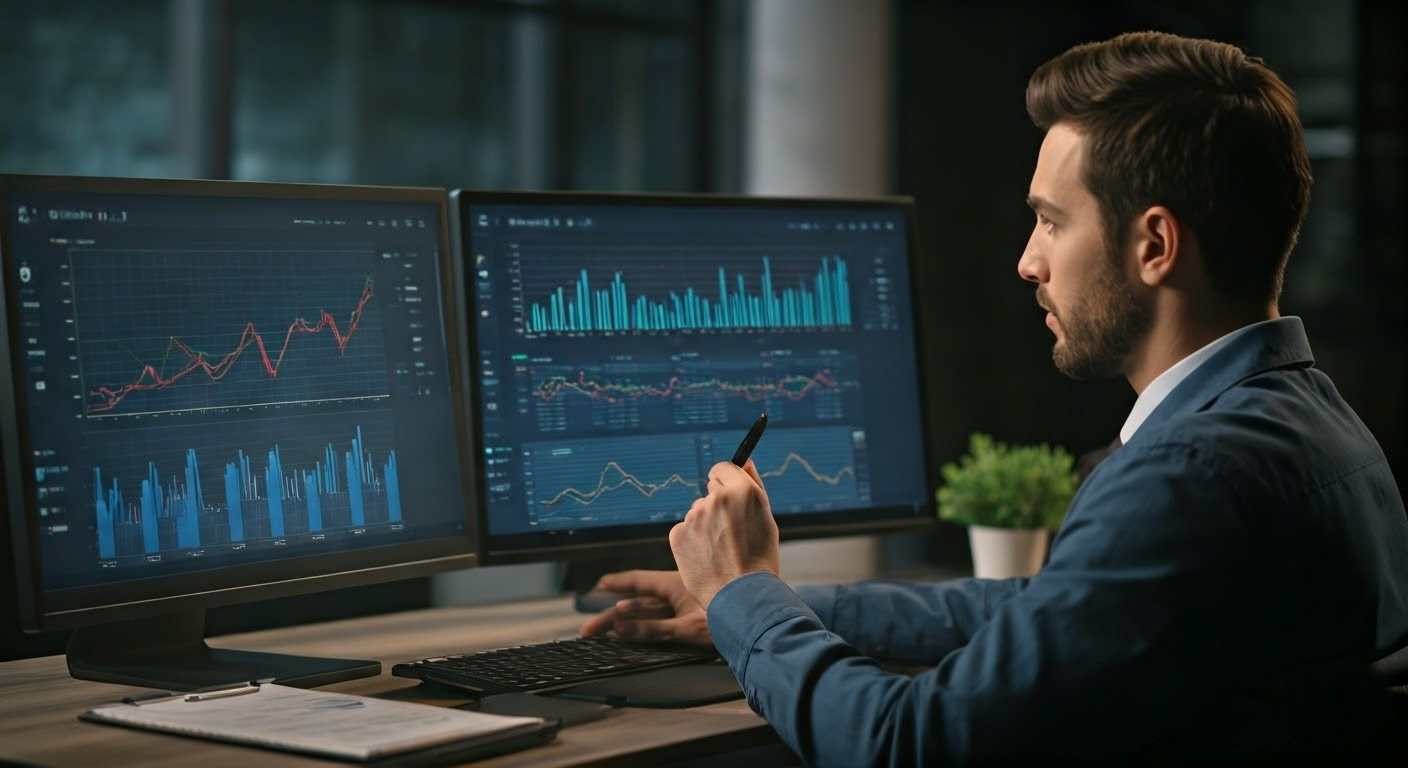 Financial advisor analyzing social media data