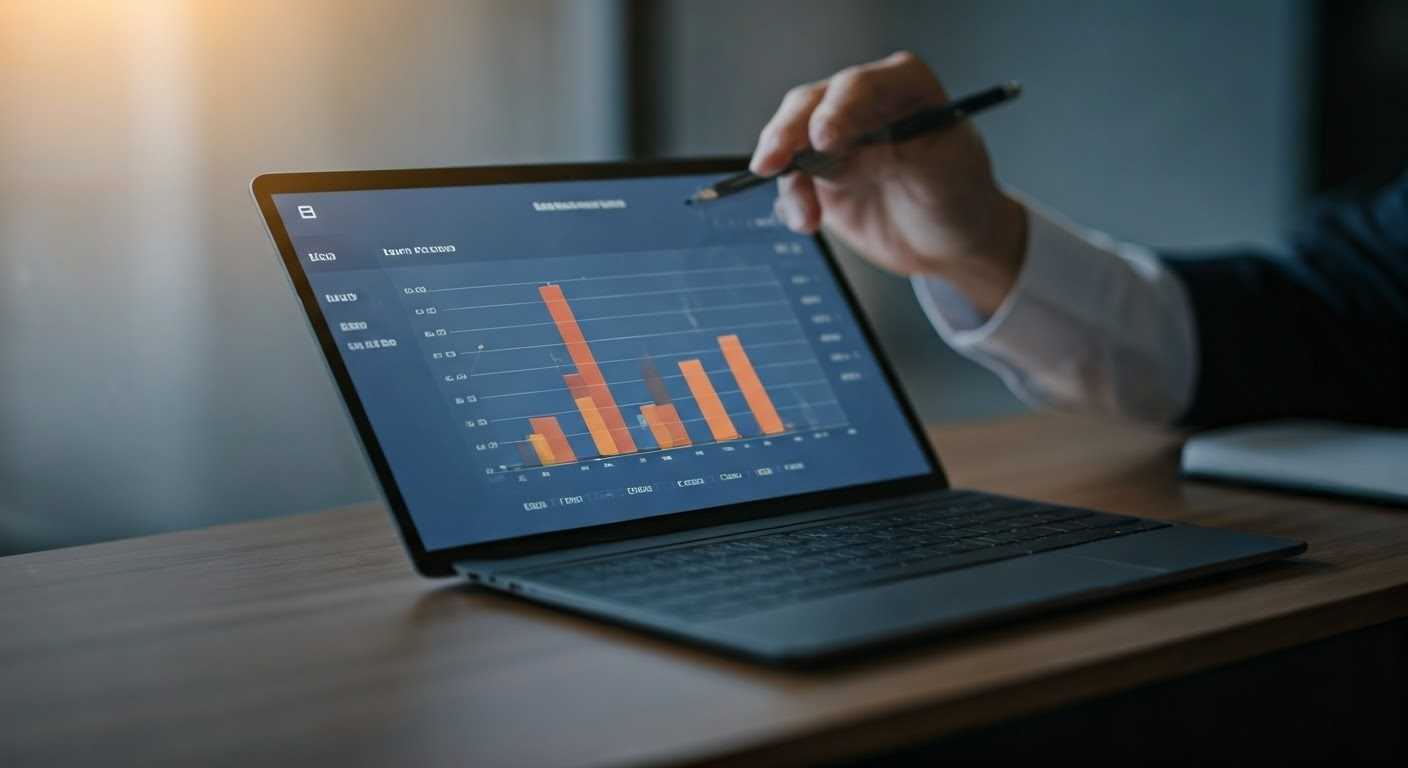 Digital marketing dashboard with analytics.