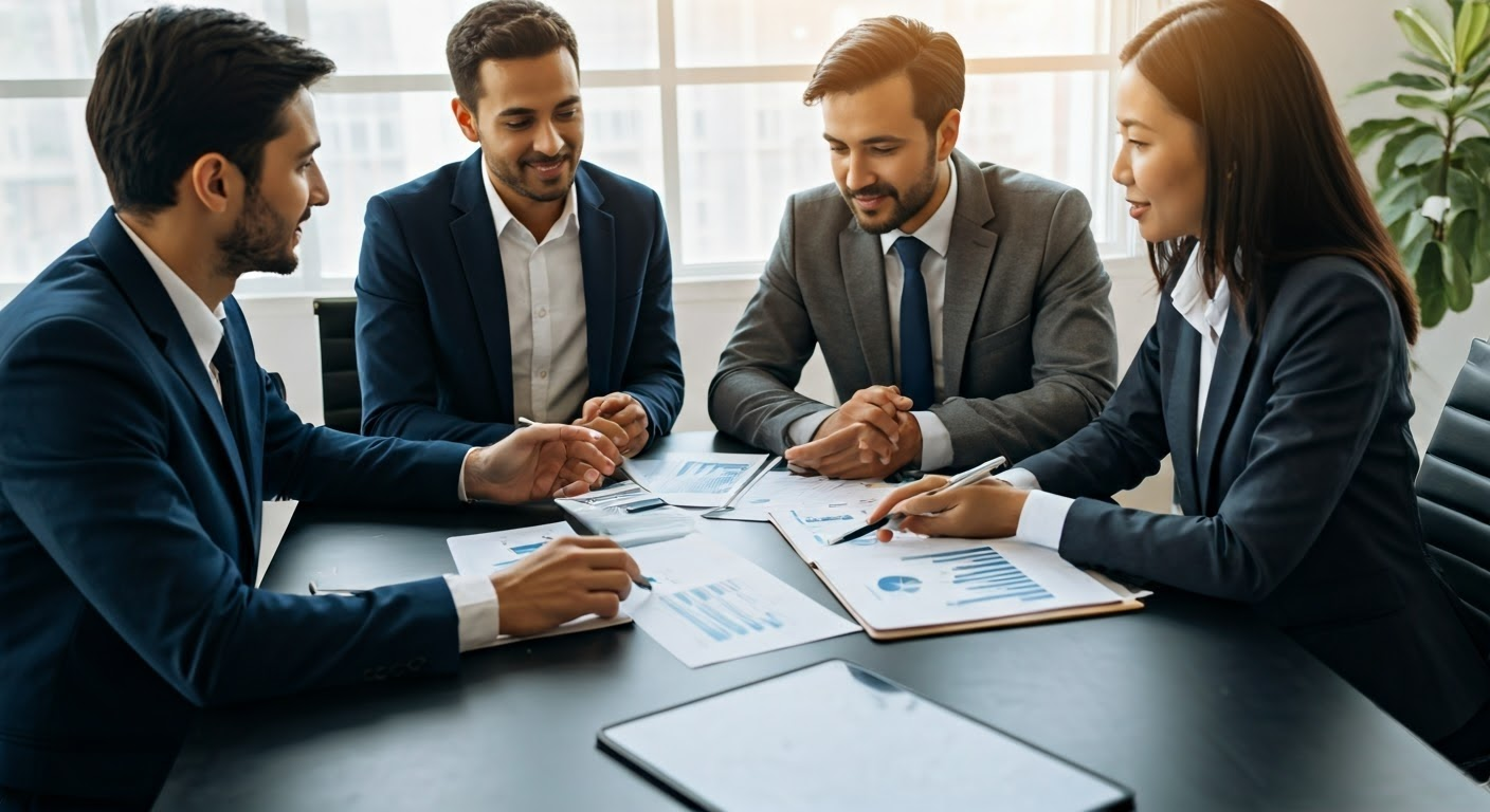 Financial advisors in discussion