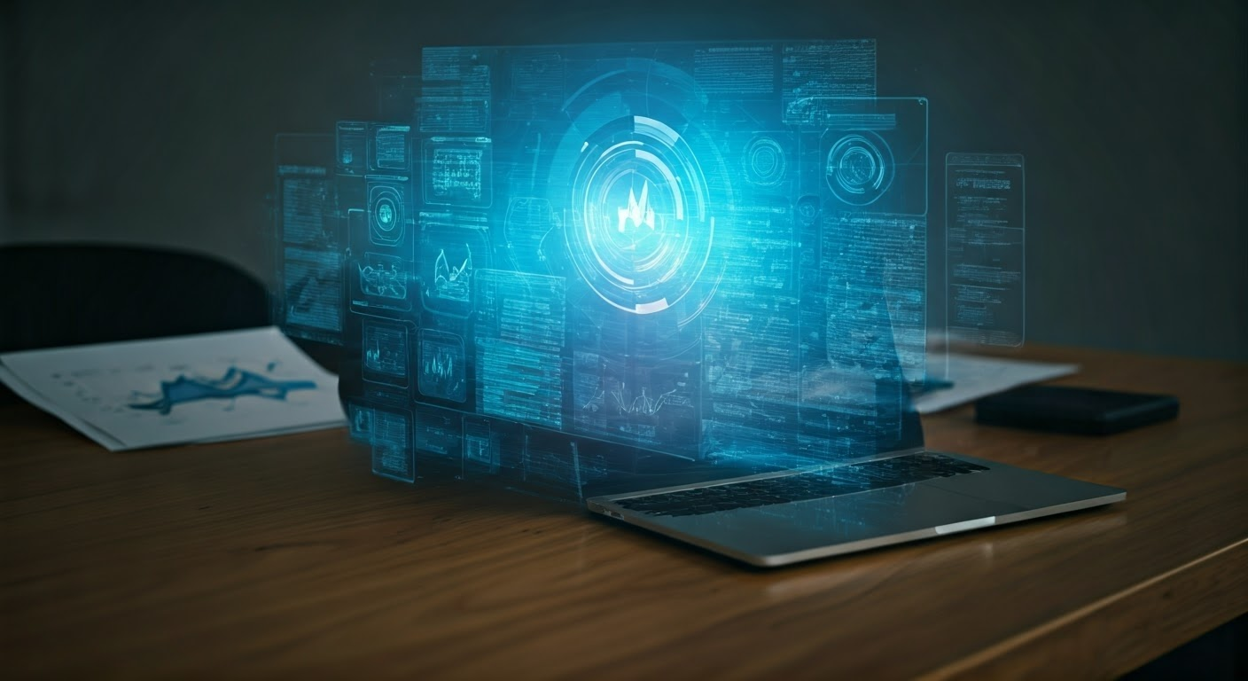 Modern digital marketing workspace