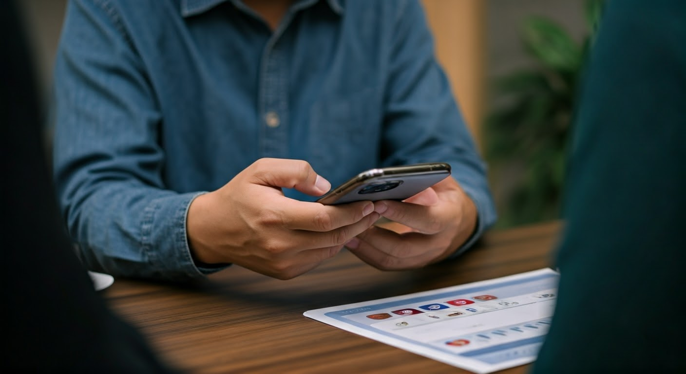 Financial advisor engaging on social media.