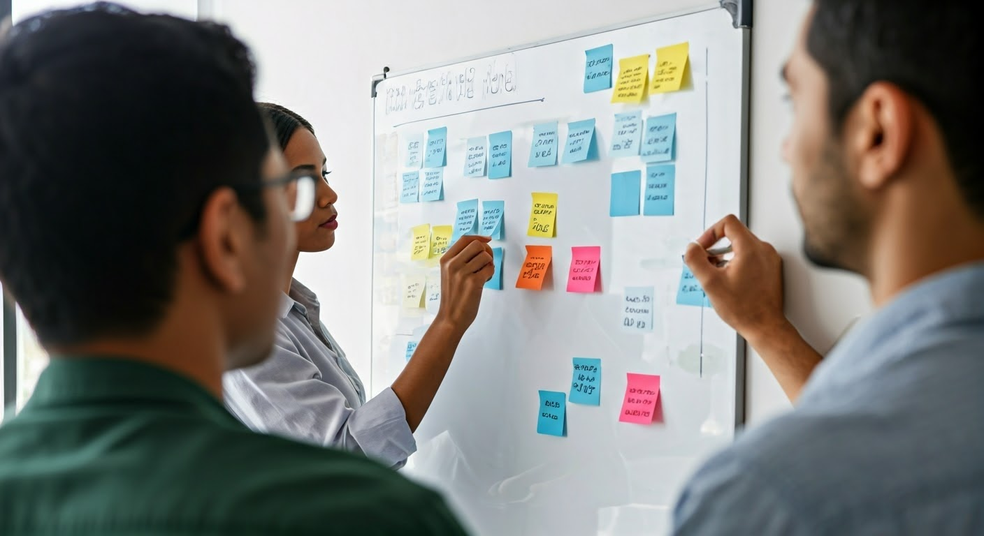 Team brainstorming marketing strategy